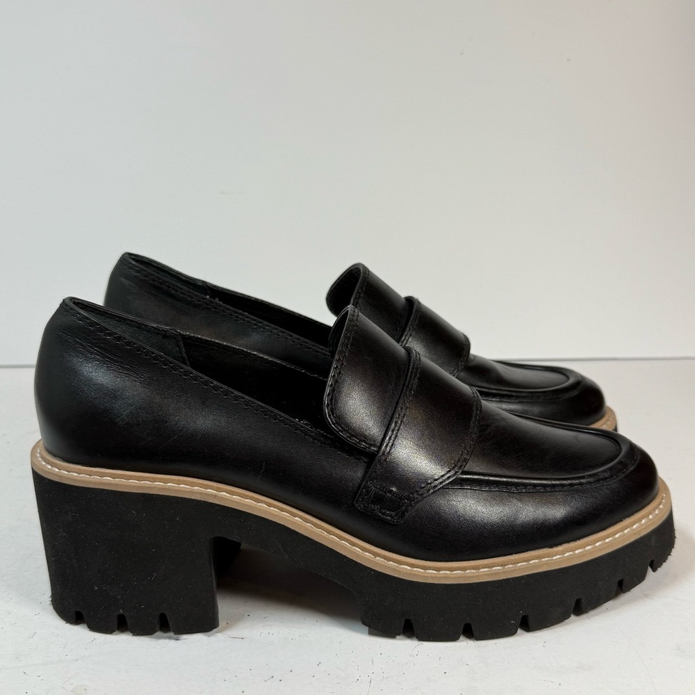 NWOT Dolce Vita Women’s Halona Block Heel Loafer Size 7.5 Black‎